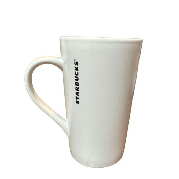 2011 Starbucks Tall Coffee Mug White Logo 16 OZ  GRADE SIZE rare - Picture 2 of 4